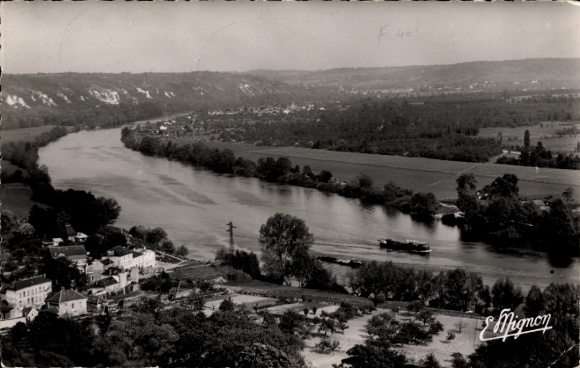 Ak La Roche Guyon Val d'Oise, Panorama, Wald von Moisson