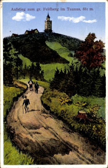 Postcard Niederreifenberg Schmitten im Taunus, Großer Feldberg, ascent