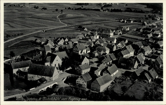 Postcard Wilburgstetten in Middle Franconia, aerial photograph