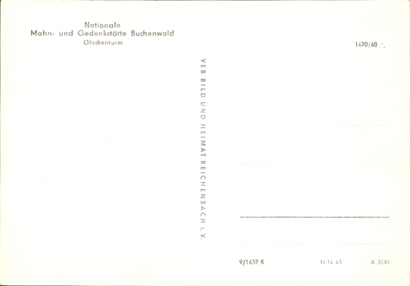 Postcard Weimar in Thuringia, National Memorial and Memorial Site Buchenwald, Bell Tower