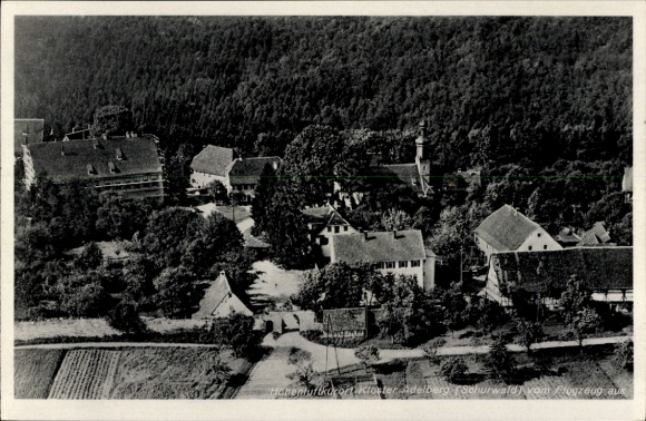 Postcard Adelberg near Göppingen, aerial photograph