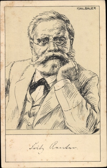 Artist PC Bauer, Karl, Fritz Reuter, portrait, Reuter memorial celebration Eisenach 1874-1924