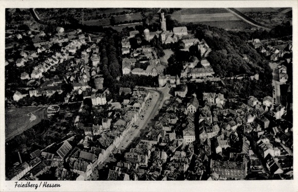 Postcard Friedberg in Hessen, aerial photograph