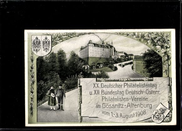 Postwaardestuk Ak PP 27 C98 08, 20e Duitse Filatelistendag 1908
