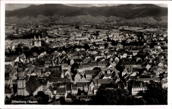 Postcard Offenburg in Baden Black Forest, aerial view of Black Forest Hotel, landscape