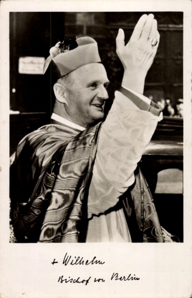 Postcard Berlin Charlottenburg, 75th German Catholic Congress 1952, Bishop of Berlin, Wilhelm
