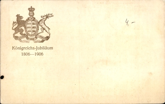 Znaczki pocztowe KP Jubileusz Rządowy Królestwa Wirtembergii 1806-1906