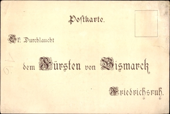 Artist Chromo-Litho Prince Otto von Bismarck, 80th birthday April 1, 1895