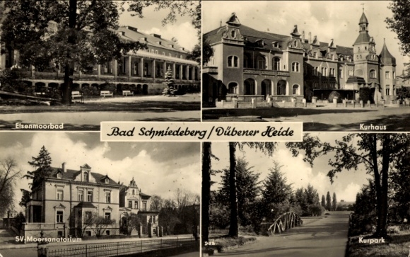 Ak Bad Schmiedeberg in der Dübener Heide, Elsenmoorbad, Kurhaus, Moorsanatorium, Kurpark