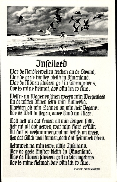 Song Postcard Fischer Friesenhausen, Inselleed, seagulls over the sea