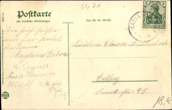 Chromo-Litho Glees in the Eifel, Kloster Maria Laach, Laacher See, Hotel