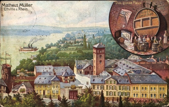 Artist PC Rothgeb, Eltville, inn the big barrel, view of the place