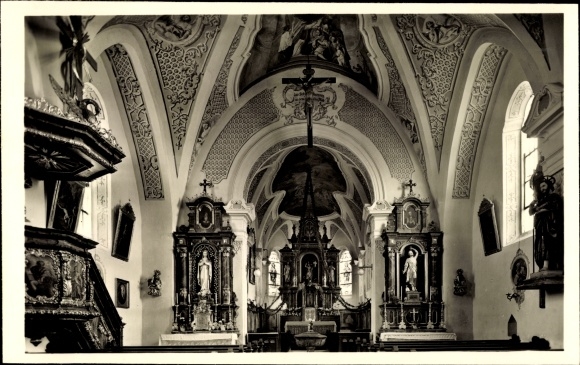 Postcard Diepoltskirchen Falkenberg in Lower Bavaria, branch church