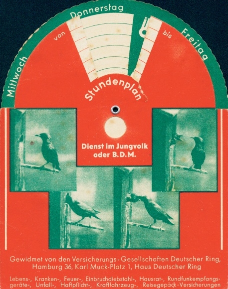 Mechanical timetable service in the Jungvolk or BDM, Hamburg Insurance Deutscher Ring
