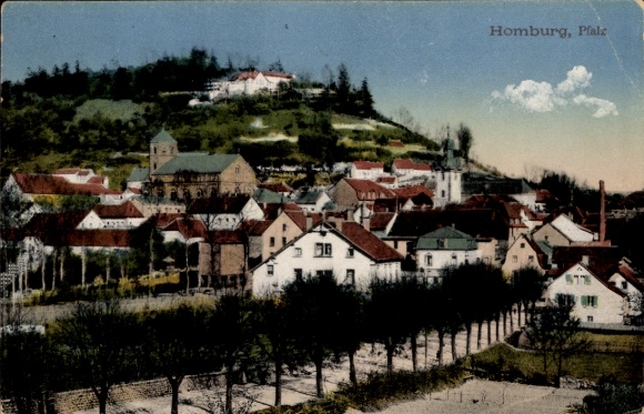 Postcard Homburg in the Saarpfalz, general view