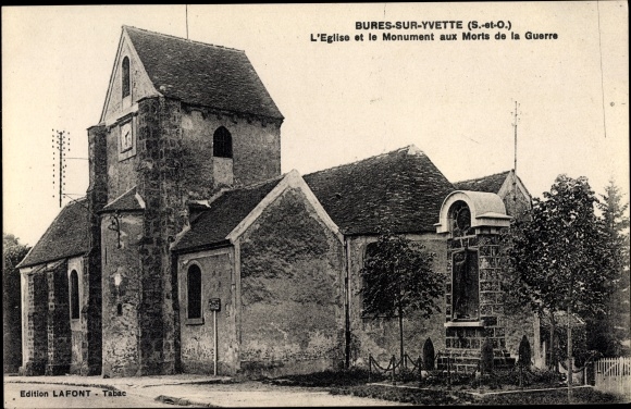 KP Bures sur Yvette Essonne, L'Eglise et le Monument aux Morts de la Guerre