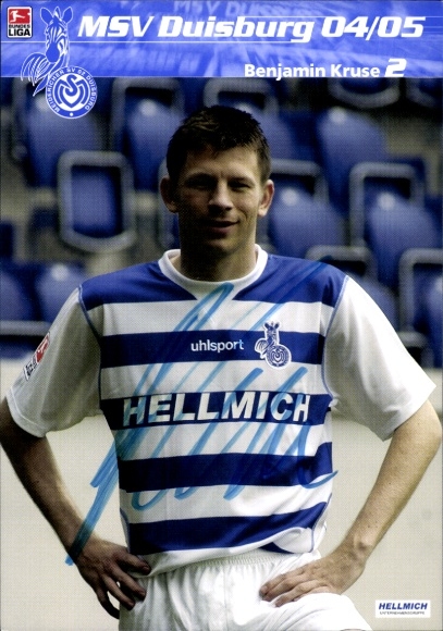 Autogrammkarte Fußballer Benjamin Kruse, MSV Duisburg, Autogramm