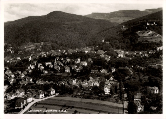 Ak Jugenheim an der Bergstraße Hessen, Luftaufnahme