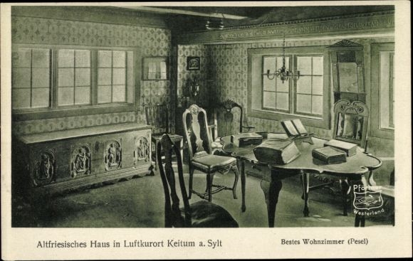 Ak Keitum auf Sylt, Altfriesisches Haus, Bestes Wohnzimmer, Pesel