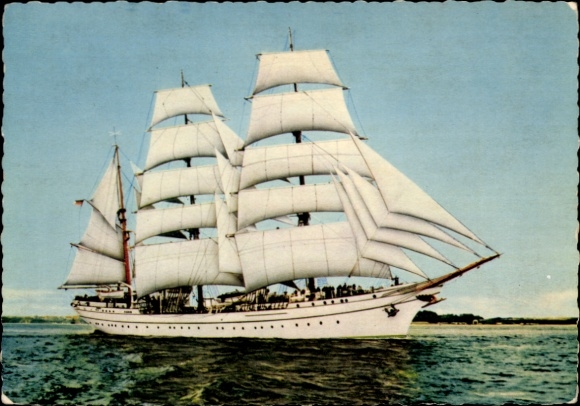 Postcard sailing training ship Gorch Fock, sailing ship