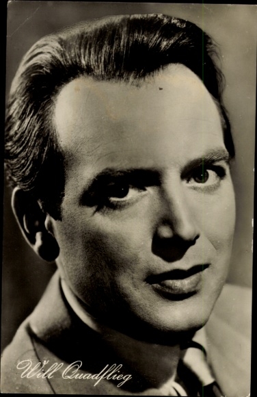 Postcard Actor Will Quadflieg, Portrait, Film Don't forget love