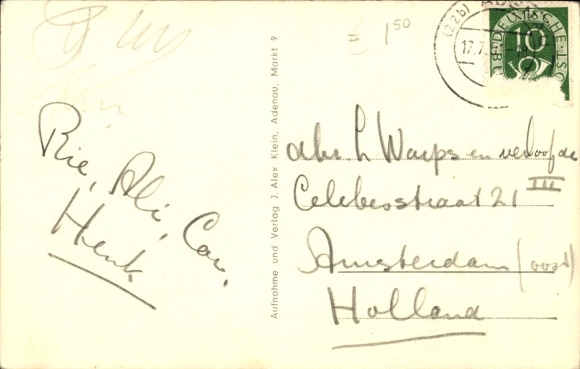 Postcard Adenau in the Eifel, Adenau with the Hohe Acht, landscape, historical place