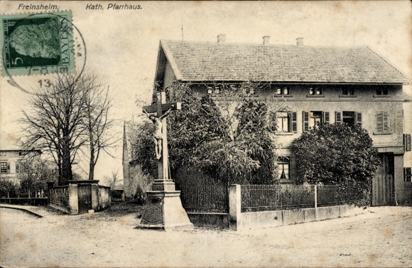 Ak Freinsheim aan de Pfalzwijnroute, katholieke pastorie Freinsheim