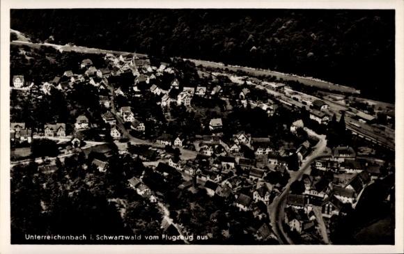 Postcard Unterreichenbach in the Black Forest, aerial photograph