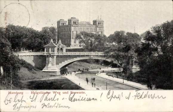 Postcard Hamburg Mitte St. Pauli, Helgoländer Weg, Seewarte