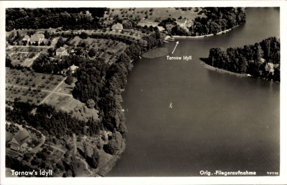 Postcard Teupitz in Brandenburg, Tornow's Idyll, aerial photograph