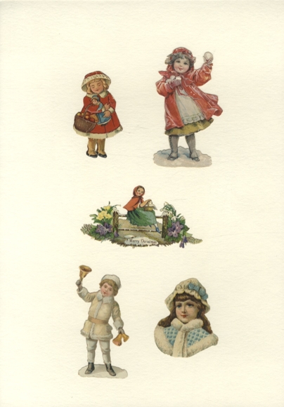 5 wafelków dla dziewczynek w płaszczach śnieżnych, śnieżne dzieci, wymiary ok. 9 x 5 cm, 6 x 4,5 cm