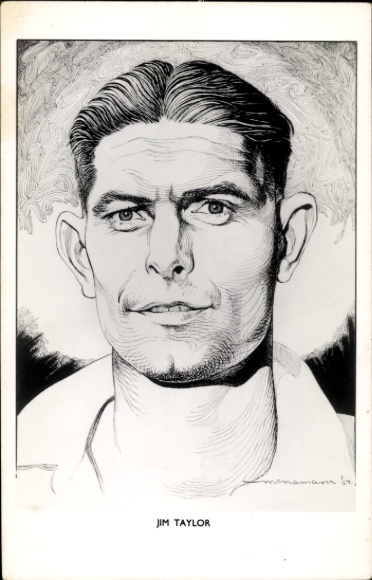 Artist Postcard American football player Jim Taylor, portrait