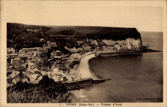 Postcard Yport Seine Maritime, Falaise d'Aval