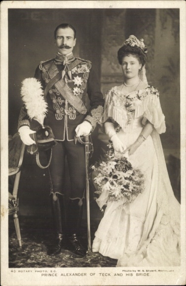 Ak Prinz Alexander von Teck, Prinzessin Alice von Großbritannien und Irland