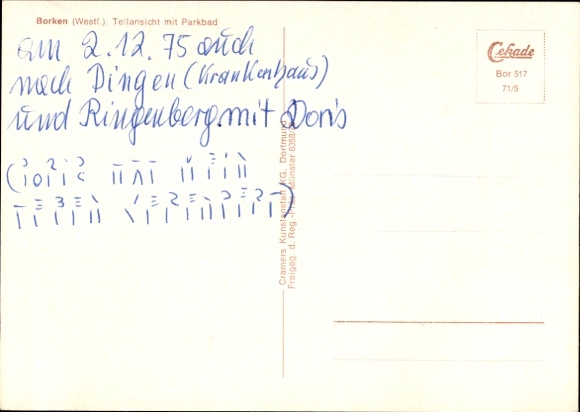 Postcard Borken in Westphalia, aerial view of Borken, park pool, surroundings, rural landscape