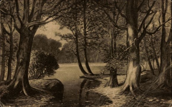 Ak Mühlberg an der Elbe, Teilansicht, Bäume