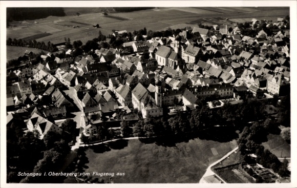 Ak Schongau in Opper-Beieren, luchtfotografie, stadspanorama