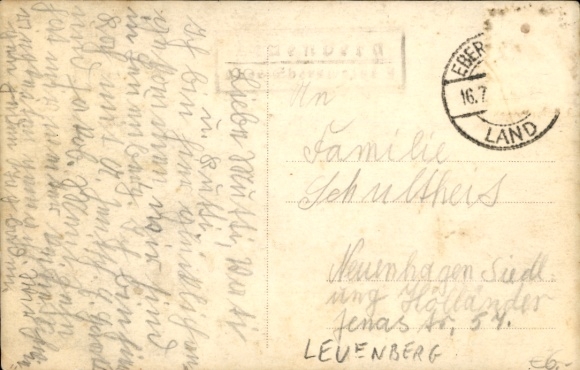 Postcard Leuenberg in der Mark, partial view of the house
