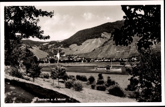 PC Sennheim an der Mosel, panorama with the Mosel, Mosel steamer