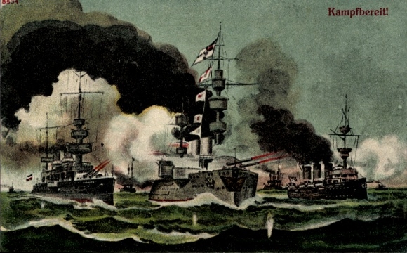 Ak Deutsche Kriegsschiffe, Kampfbereit, Kaiserliche Marine, Bruno Bürger