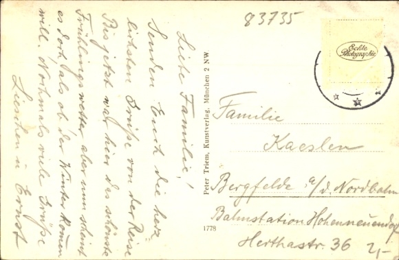 Postcard Bayrischzell in the Mangfall Mountains Upper Bavaria, panorama, partial view