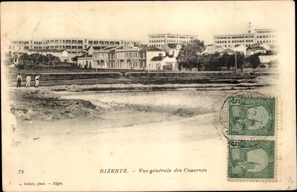 Postcard Bizerte Tunesien, General View of the Barracks