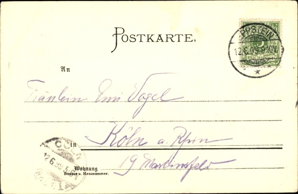 Kunstenaar litho Hartmann, A., Eppstein in Hessen, woongebouwen, toren, ruïnes