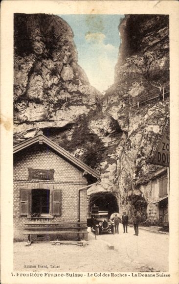 KP Canton Neuchâtel, Col des Roches, granica francusko-szwajcarska