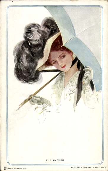 Artist Postcard Fisher, Harrison, Young Woman with Parasol