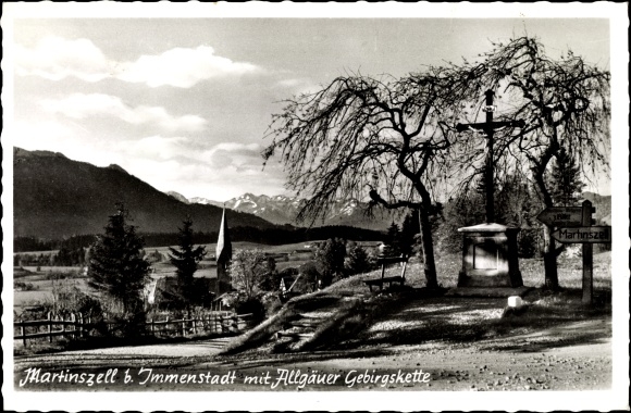 PC Martinszell Waltenhofen in Oberallgäu, cross, church, mountain range
