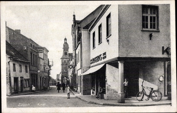 Postcard Zülpich North Rhine-Westphalia, street section, Kinat, Kaiser, church