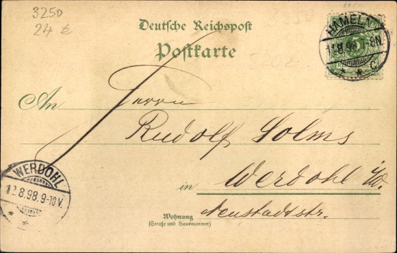litho Hameln in Nedersaksen, rattenvanger, trouwhuis, Gertrudenbrunnen, rattenvangerhuis