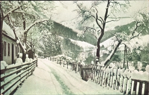 Postcard Lilienfeld in Lower Austria, Traisental, Winter, Vienna Prealps