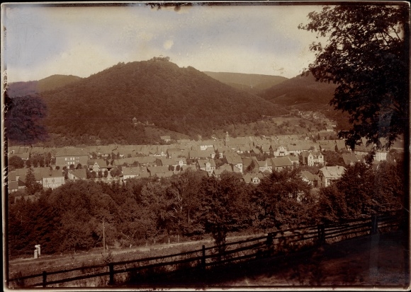 foto Bad Lauterberg im Harz, uitzicht vanaf Kirchberg, omstreeks 1920